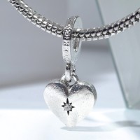 Подвеска «Медальон» сердце, цвет белый в серебре