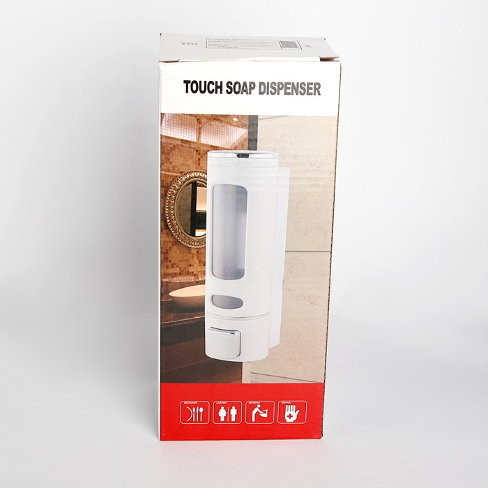 Диспенсер для мыла и антисептика SAVANNA, механический, 400 мл, металл, белый