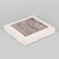 Коробка самосборная с окном UPAK LAND красная, 21 х 21 х 3 см