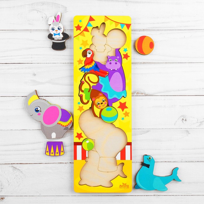 Головоломка логическая «Животные в цирке» 30х10 см