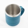 Термокружка "Мастер К" Поход, 450 мл, с ручкой, сохраняет тепло 2 ч, 11 х 8 см, голубая