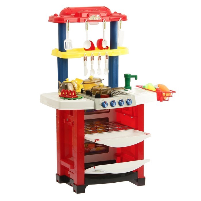 Игровой модуль «Кухня для Шефа» с аксессуарами, световые и звуковые эффекты, бежит вода из крана, 33 предмета