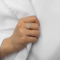 Кольцо металл «Тренд» полосы, цвет золото, размер 17