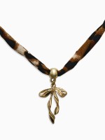 Колье «Леопард. Бантик», 40 см, коричневый в золоте