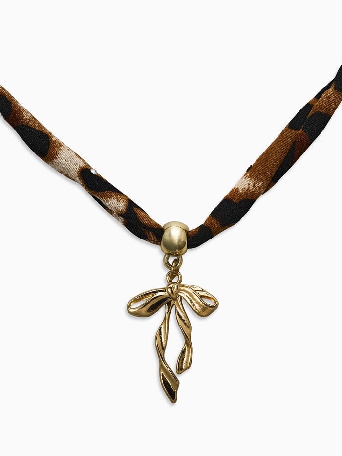 Колье «Леопард. Бантик», 40 см, коричневый в золоте