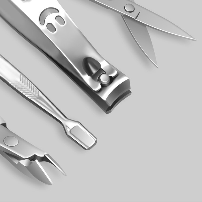 Набор маникюрный Metallic, 8 предметов, в футляре, розовый