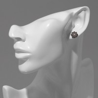 Серьги пусеты QF «Новогодние», 3 пары, снежинка и Дед Мороз, варежка, цветные