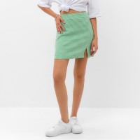 Юбка женская с разрезом MIST р. 44, зелёный/белый