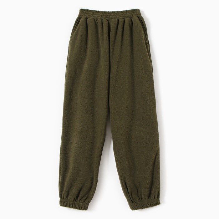 Брюки для девочки MINAKU: Fleece Soft, цвет хаки, рост 146 см