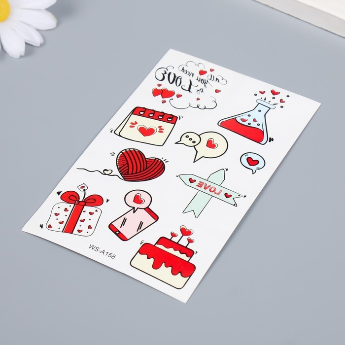 Татуировка на тело цветная "Праздник любви" 12х7,5 см Татуировка на тело цветная "Праздник любви" 12х7,5 см