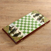 Нарды "Атака", деревянная доска 60 х 60 см, с полем для игры в шашки