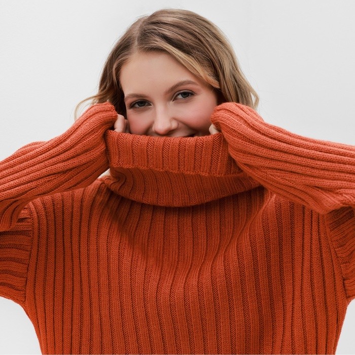 Джемпер женский MINAKU: Casual Collection цвет  терракот, р-р 42