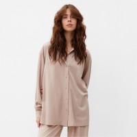 Костюм женский (сорочка, брюки) MINAKU, размер 52, бежевый