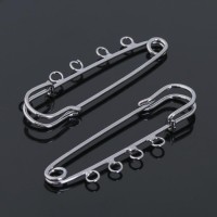 Булавка для подвесок PO-035 №01, (набор 2 шт) 35*5мм, цвет серебра