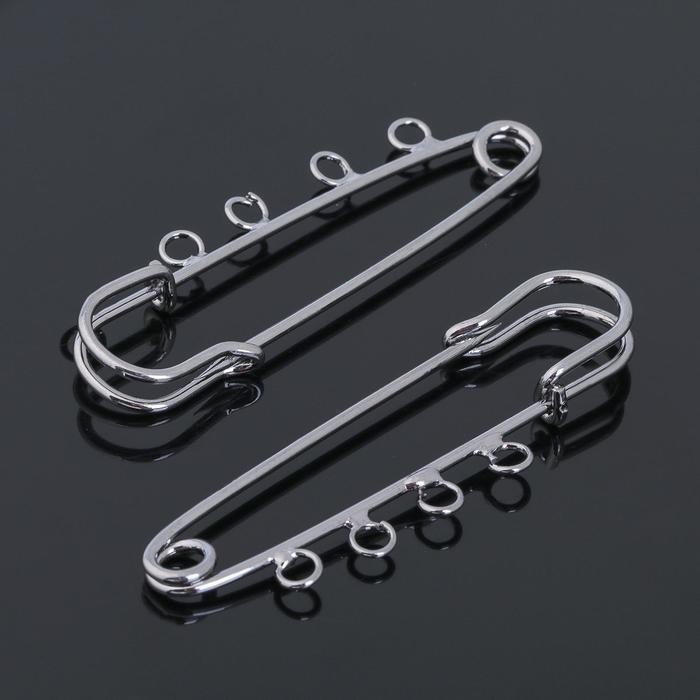 Булавка для подвесок PO-035 №01, (набор 2 шт) 35*5мм, цвет серебра