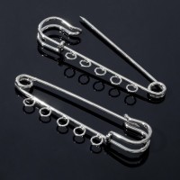 Булавка для подвесок PO-035 №01, (набор 2 шт) 35*5мм, цвет серебра