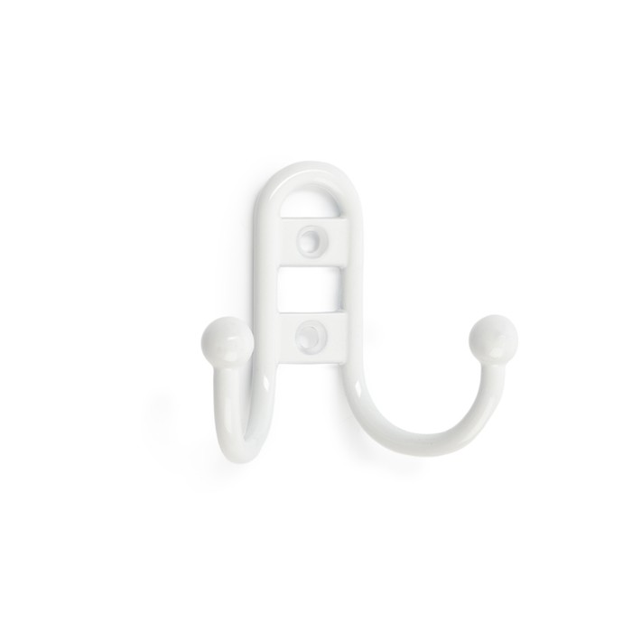 Крючок мебельный ТУНДРА TKd=017 LIGHT, двухрожковый, белый
