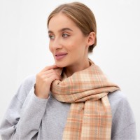 Шарф зимний с кистями MINAKU, размер 65×180 + 8 см, принт клетка