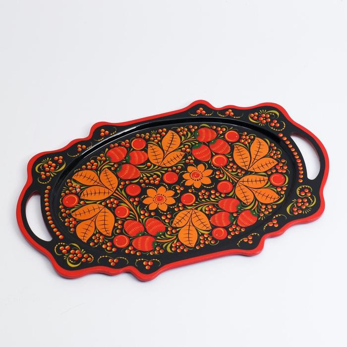 Поднос «Хохлома», средний, ручная роспись, микс