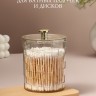 Органайзер для для ватных палочек «SHINE», с крышкой, 8.5×8.5×11.2 см, цвет прозрачный, золотистый