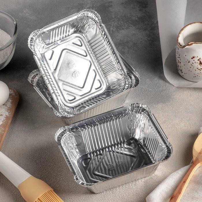 Набор форм для выпечки из фольги Доляна, 250 мл, 3 шт, цвет серебристый
