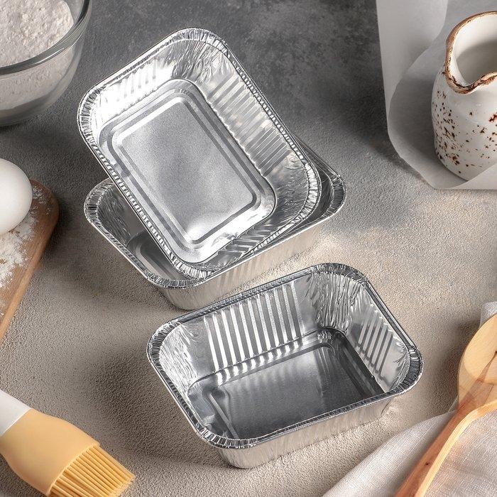 Набор форм для выпечки из фольги Доляна, 250 мл, 3 шт, цвет серебристый