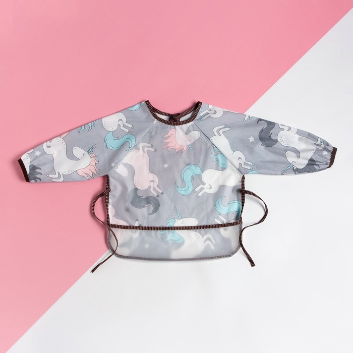 Фартук детский Этель "Единорог", цв. серый, рост 100-115 см