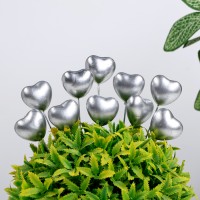 Топперы для творчества TAKE IT EASY «Сердечко», набор 30 шт., в цветы, кашпо, серебристое, 3×1.5×2 см