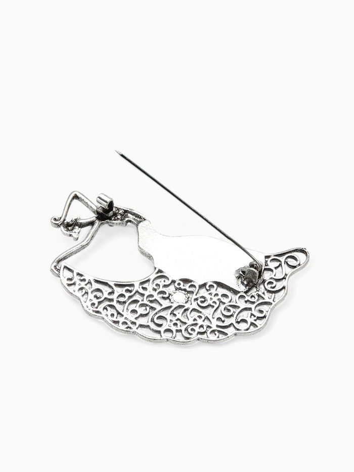 Брошь «Галиотис» танцовщица, цвет зелёный в чернёном серебре