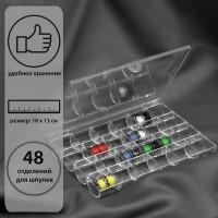 Органайзер для ниток, на 25 шпулек, 12,3 × 10 × 2,5 см, цвет прозрачный