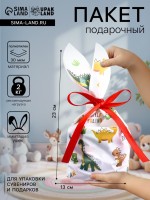 Пакет полиэтиленовый подарочный с ушками «Динозавры», 13×23 см