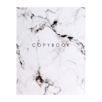 Тетрадь на кольцах A5 80 листов в клетку Calligrata «Мрамор Белый», обложка 7БЦ, без вырубки под кольца, блок офсет