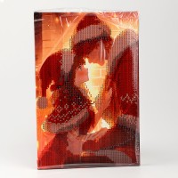 Алмазная мозаика на новый год с частичным заполнением на подрамнике «Влюбленная пара», 20 х 30 см, с гирляндой, набор для творчества