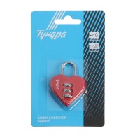 Замок навесной кодовый ТУНДРА «Сердце», красный