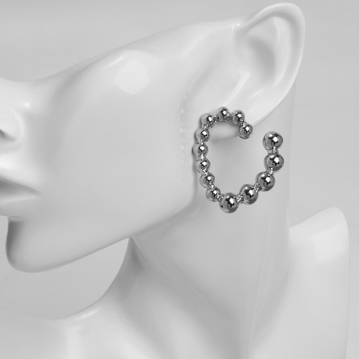 Серьги металл «Сердца» воссоединение, цвет серебро