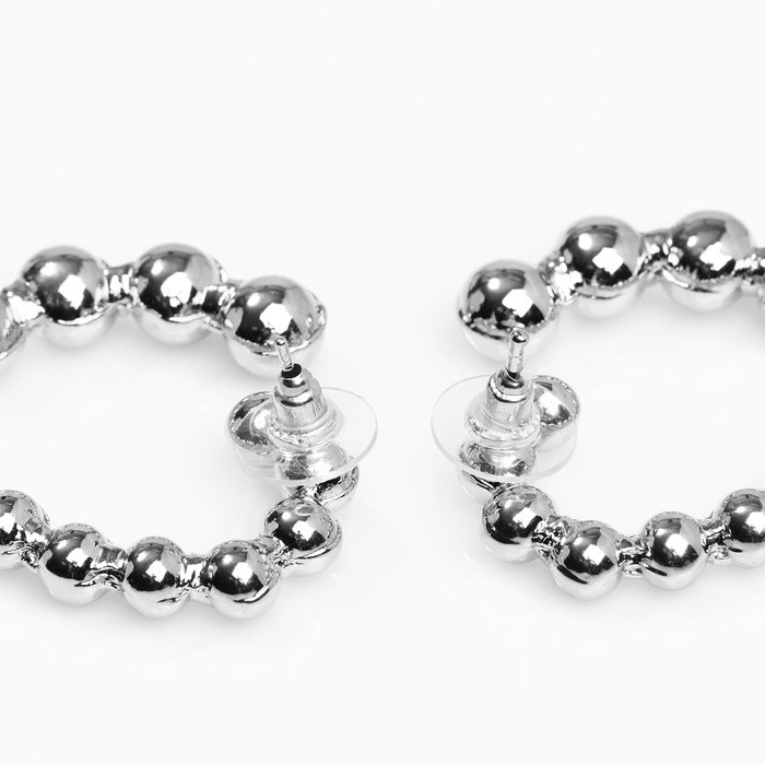 Серьги металл «Сердца» воссоединение, цвет серебро