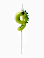 Свеча для торта цифра 9 «Зверюшки», 5 см