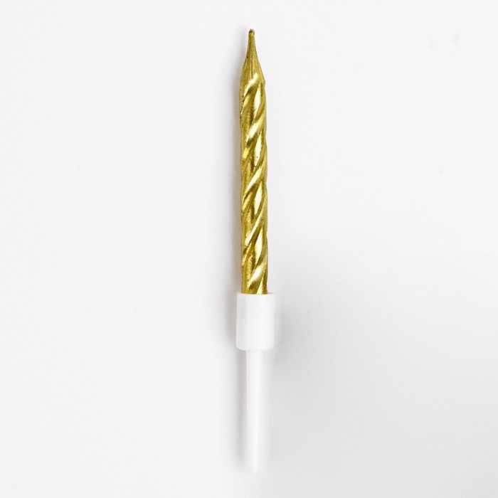 Свечи в торт «Спираль», 200 шт., 5 см, золотой металлик