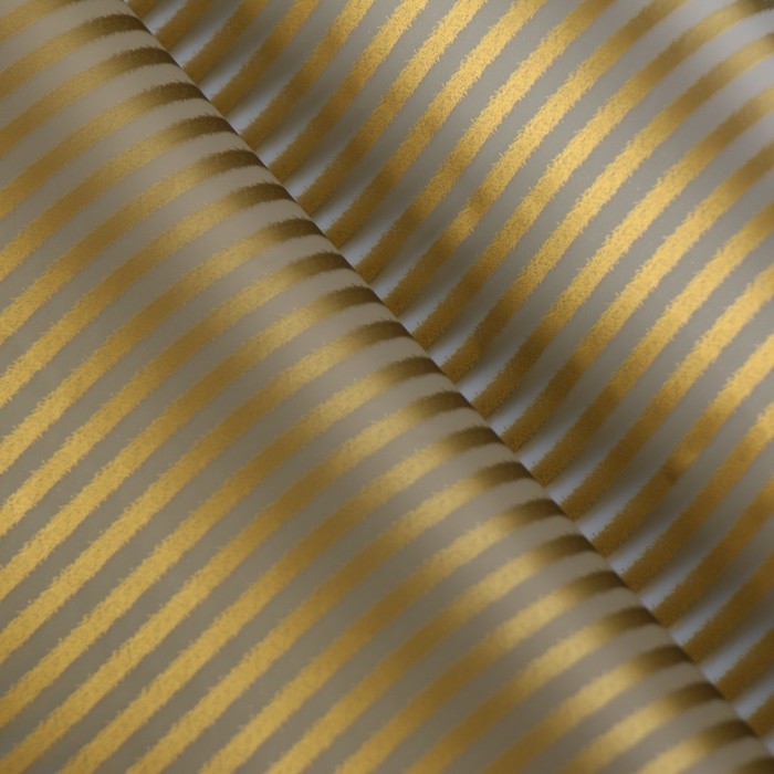 Пленка матовая для цветов «Полосы», золото, 57 см × 5 м