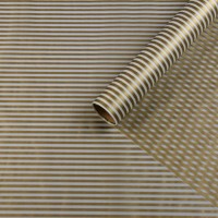 Пленка матовая для цветов «Полосы», золото, 57 см × 5 м