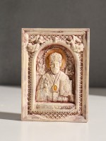 Икона «Николай Чудотворец», с подвесом, 12×9×2 см, гипс, роспись