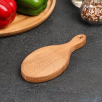 Доска разделочная для канапе, овальная, 15×7×1,6 см, бук