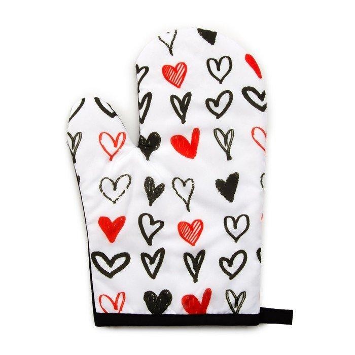 Варежка Этель Love Life "Сердечки" 26*16 см, 100% п/э