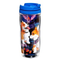 Термостакан детский «Ужасно милые корги», с вставкой, 350 мл + пазл 54 элемента