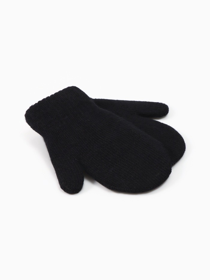 Варежки детские двухслойные MINAKU двухслойные, 12 см, чёрные