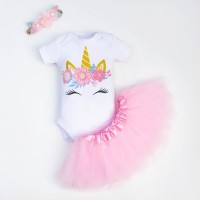 Набор Крошка Я: боди, юбка "Единорог", рост 80-86 см, белый