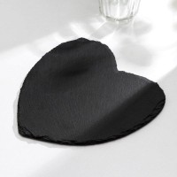 Доска для подачи Magistro Valley, из сланца, 21×20 см, в виде сердца