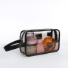 Косметичка для бассейна на молнии, с принтом Trendy arts, прозрачная/чёрная