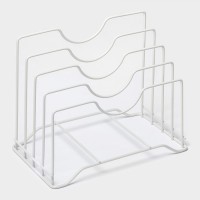 Держатель для крышек и разделочных досок Доляна, 26×16×22 см, белый