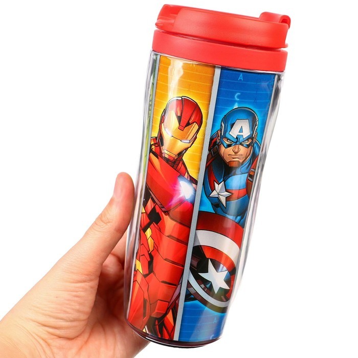 Термостакан детский со вставкой, 350 мл «Супер-герои», Мстители Термостакан детский со вставкой, 350 мл «Супер-герои», Мстители